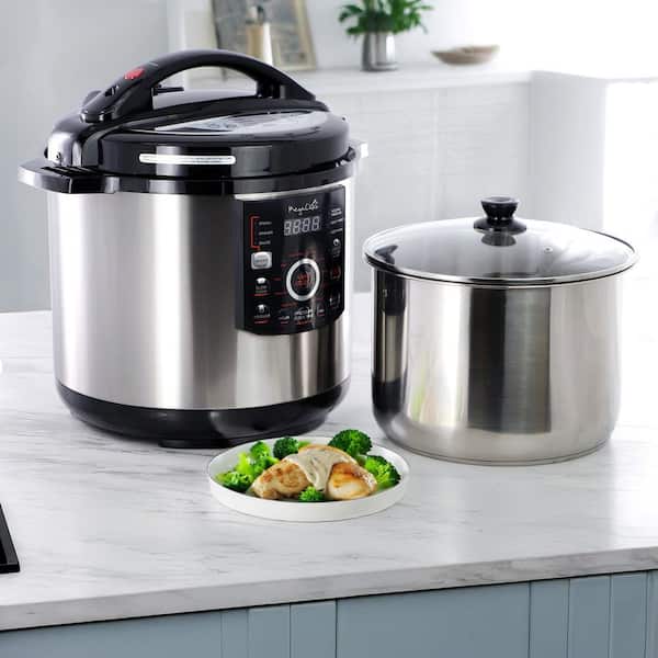 MegaChef 12 Quart Steel Electric Digital Pressure Cooker with