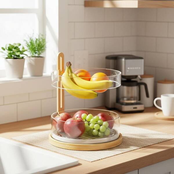 Natural Bamboo Diatomaceous Earth Acrylic Kitchen Utensil Holder with Fast Drying Adjustable Height Feature