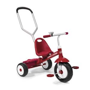 Deluxe Steer and Stroll Kids Outdoor Recreation Bike Tricycle in Red