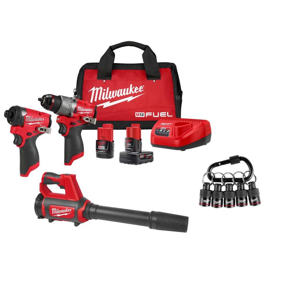 M12 FUEL 12V Cordless Hammer Drill/Impact Kit + M12 Compact Spot Blower + 5-Pc Carabiner Hex Holder Combo Kit price history on PriceWatchPro