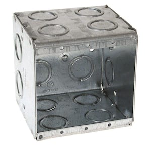 3-1/2 in. D Galv. Steel Gray 2-Gang Non-gangable Masonry Box with 16 Concentric KO's, 1-Pack