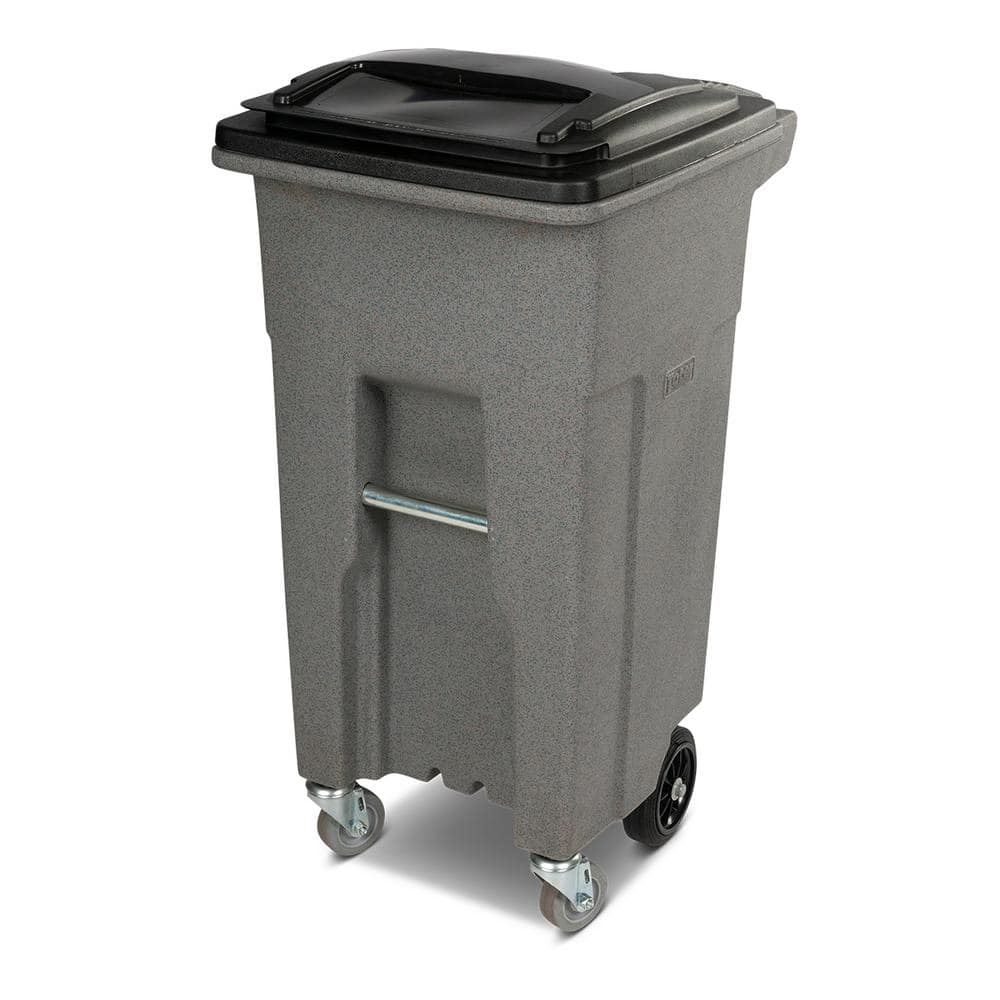32 Gal. Gray Trash Can with Wheels and Lid (2 Caster Wheels 2 Stationary Wheels) price history on PriceWatchPro