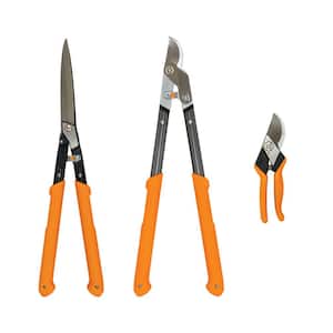 3-Piece Pro Garden Tool Set with Lopper, Hedge Shears and Pruning Shears