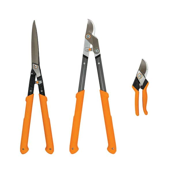 Fiskars 3 Piece Pro Garden Tool Set With Lopper Hedge Shears And