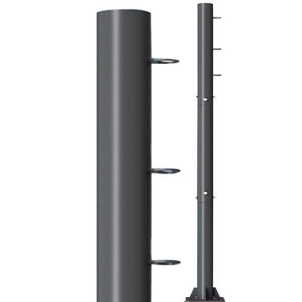 10 ft. Outdoor Sunshade Sail Support Pole Heavy Duty Metal Kit for Awning Patio Garden Deck Backyard 3 Dia.