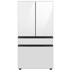 Bespoke 29 cu. ft. 4-Door French Door Smart Refrigerator with Autofill Water Pitcher in White Glass, Standard Depth