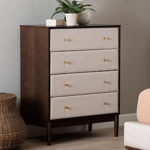 Nikolai Beige and Wenge Brown 4-Drawer 30.1 in. Chest of Drawers