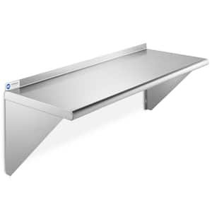 14 in. x 36 in. x 15 in. Stainless Steel Wall-Mount Garage Wall Shelf with Brackets