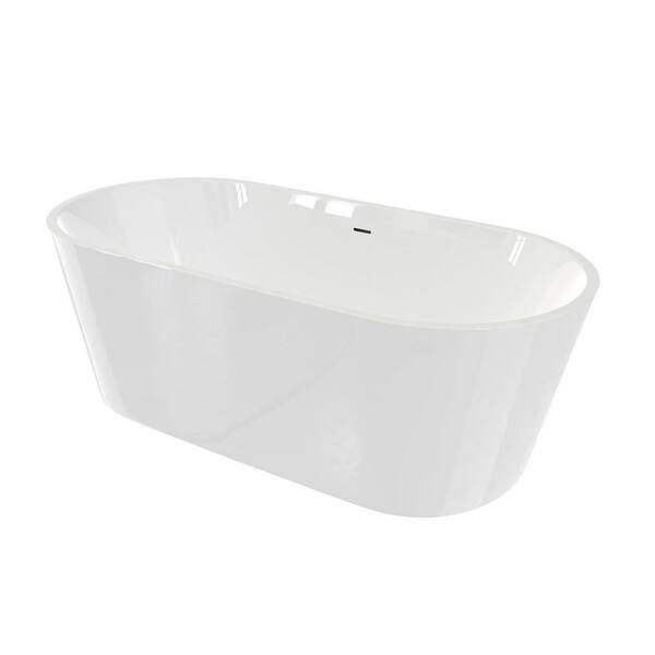 Enigma 47 in. x 27 in. Freestanding Acrylic Soaking Bathtub with Center Drain in Brushed Brass