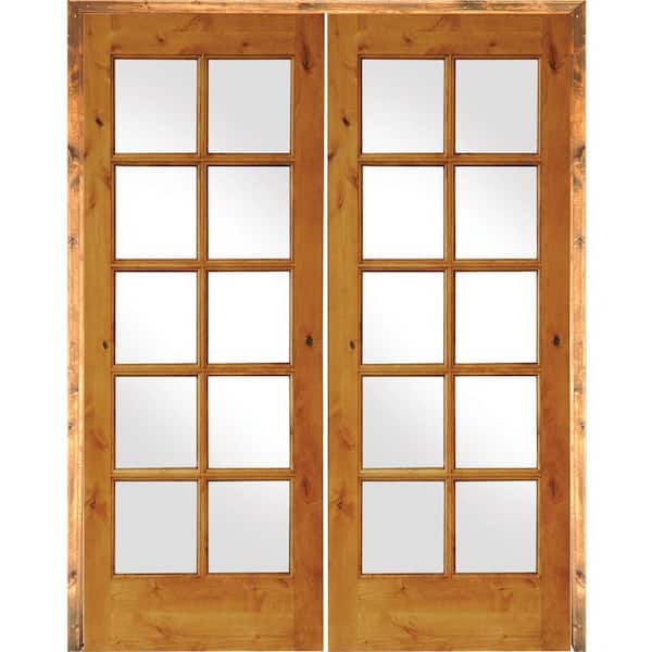 Rustic Knotty Alder 10 Lite Low E Glass, Rustic Patio Doors