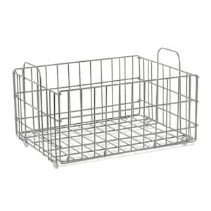 Table Top Collapsible Wire Basket, Metal Stackable Basket for Easy Storage in Light Gray