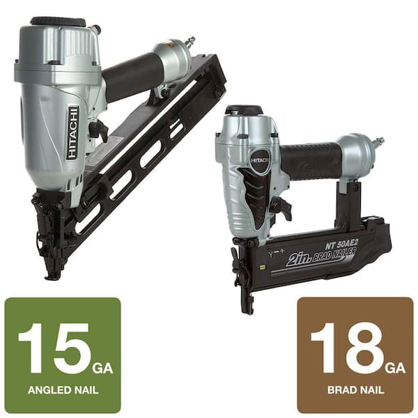 Hitachi 2-Tool 2.5 in. x 15-Gauge Angled Finish Nailer and 2 in. x 18-Gauge Finish Nailer Kit