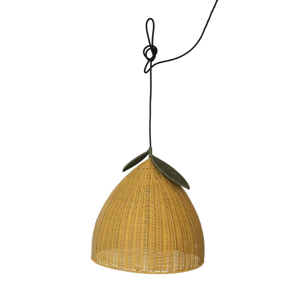 Storied Home 60-Watt 1 Light Yellow and Green Lemon Shaped Pendant