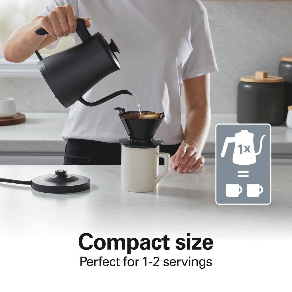 Hamilton Beach Black Stainless Steel Gooseneck Electric Kettle