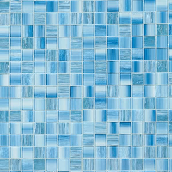 Ivy Hill Tile Jayla Ocean 11.81 in. x 11.81 in. Polished Glass Wall Mosaic Tile (0.97 sq. ft./Each)