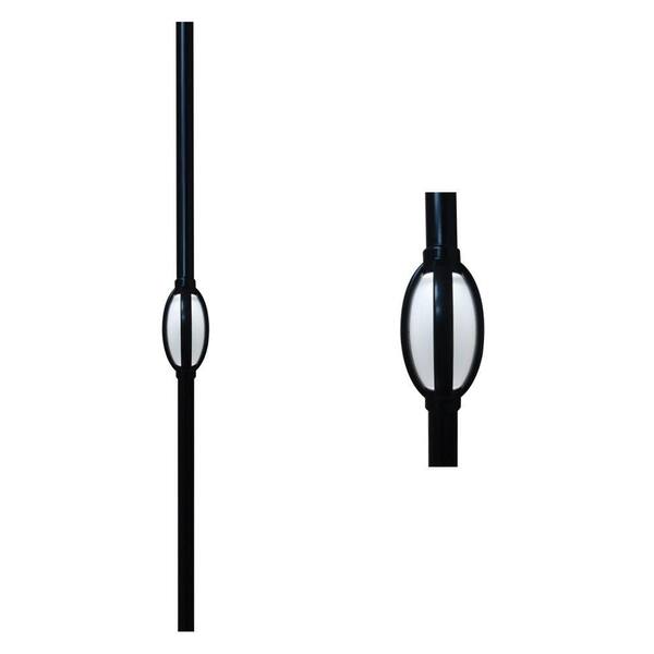 Deck Impressions 26 in. Black Single Tear Lighted Baluster (2-Pack)