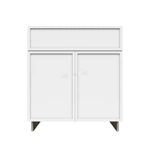 Slim Shaker 24 in. Sink Base Bath Vanity Cabinet without Top in White Assembled