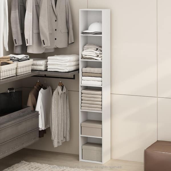 Luder White 6-Tier Clothing and Closet Storage Organizer Shelf