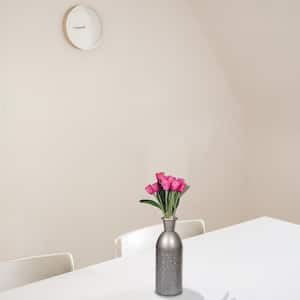 13.5 in. Gunmetal Grey Modern Decorative Iron Hammered Tabletop Centerpiece Flower Vase
