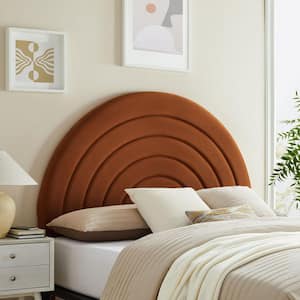 Solana Soft Arch Shaped Round King Headboard in Rust