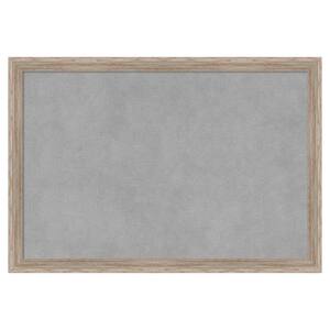 Hardwood Wedge Whitewash 19 in. x 13 in. Wood Framed Magnetic Memo Board