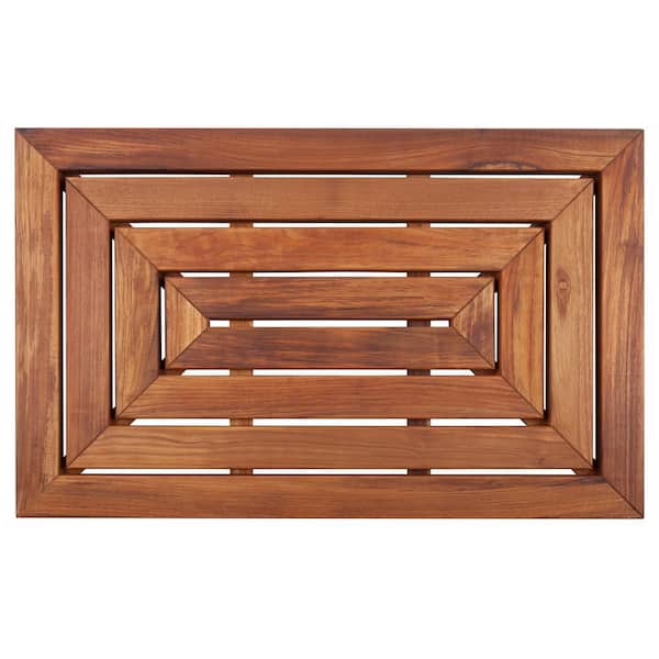 NORDIC STYLE LLC Premium Oiled Brown Teak Indoor and Outdoor Shower/Bath Mat 31.4 in. x 19.6 in.