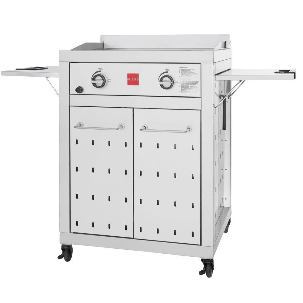 Fuego Premium 2-Burner Natural Gas Griddle in 304 Stainless Steel F27S- Griddle-NG - The Home Depot