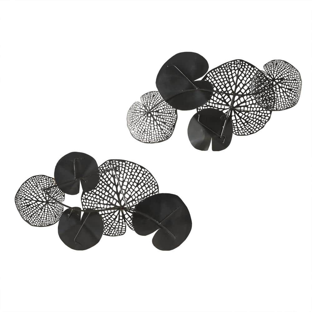 Lenzie Multi-Color Metal Lily Pad Wall Sculpture Set