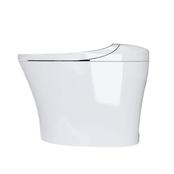 Aqua Luxury Elongated Smart Bidet Toilet 1.28 GPF in White with Adjustable Sprayer Setting, Adjustable Water Pressure.