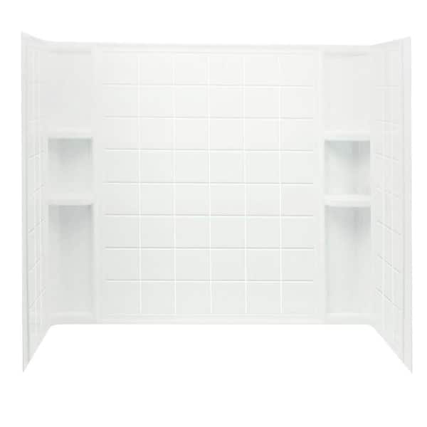 STERLING Ensemble 34 in. x 60 in. x 55.25 in. 3-Piece Direct-to-Stud Alcove Tub Surround in White