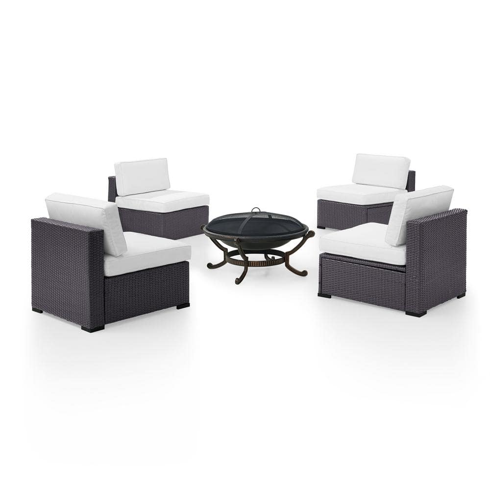 Crosley Palm Harbor Wicker Patio Loveseat In Brown And Gray