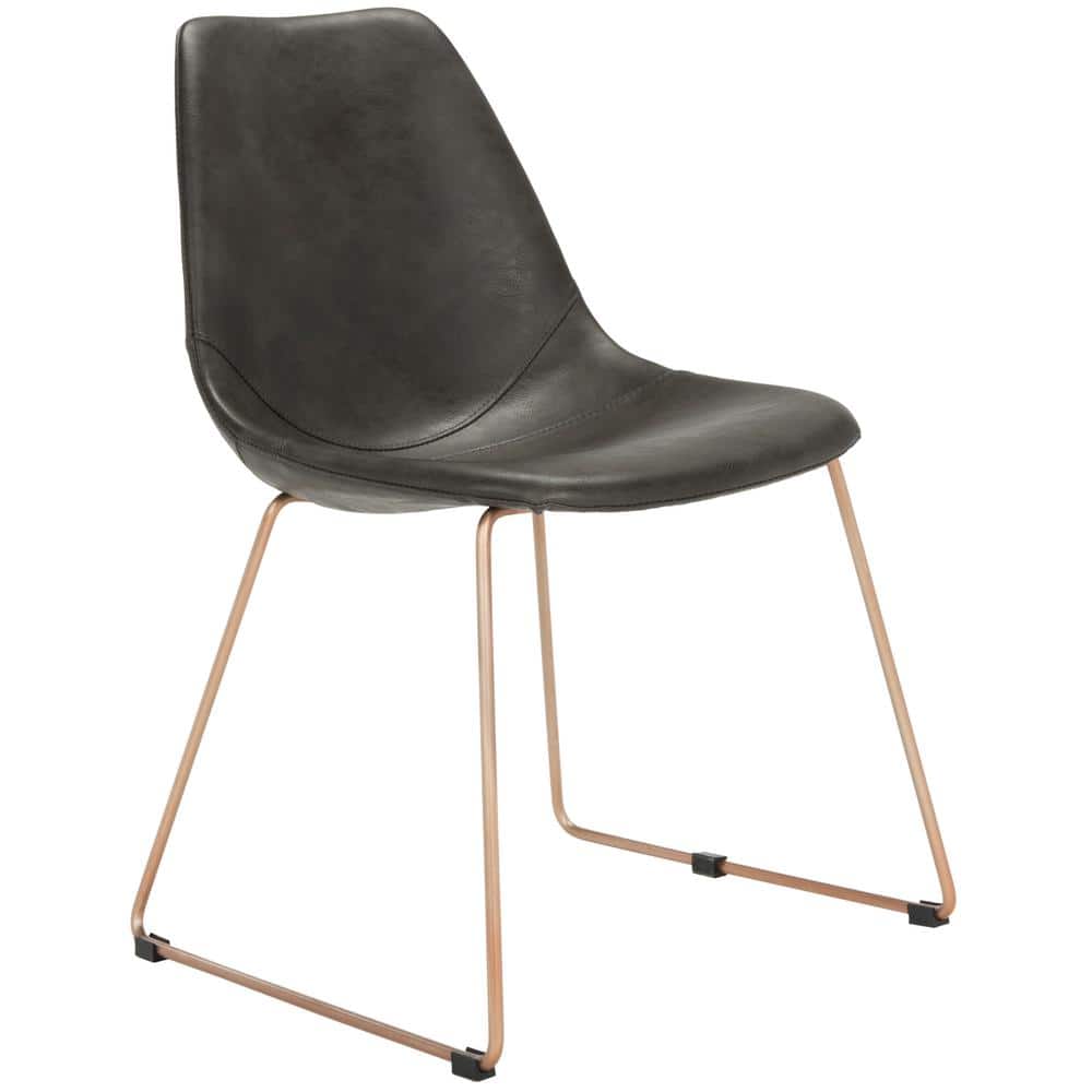 Dorian Grey and Copper Leather Dining Chair Set