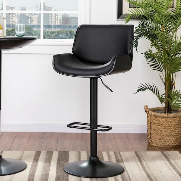 black pedestal bar stool