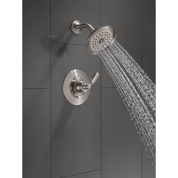 Woodhurst 1-Handle Wall Mount Shower Trim Kit in Stainless (Valve Not Included)