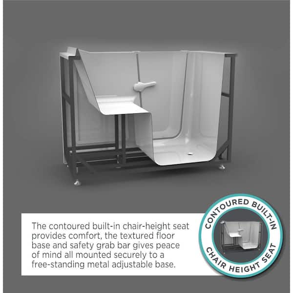 American Standard - Gelcoat Value Series 52 in. x 30 in. Left Hand Walk-In Air Bathtub with Outward Opening Door in Linen