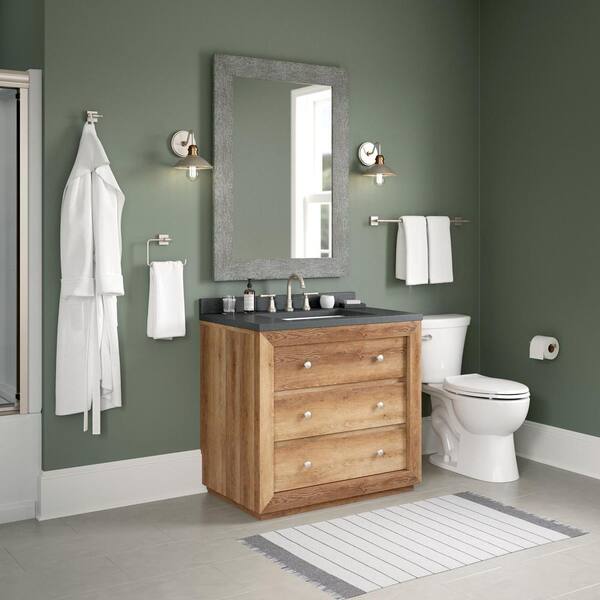 Maxted 4-Piece Bath Accessory Set with 24 in. Towel Bar, Toilet Paper Holder, Towel Ring, Towel Hook in in Satin Nickel