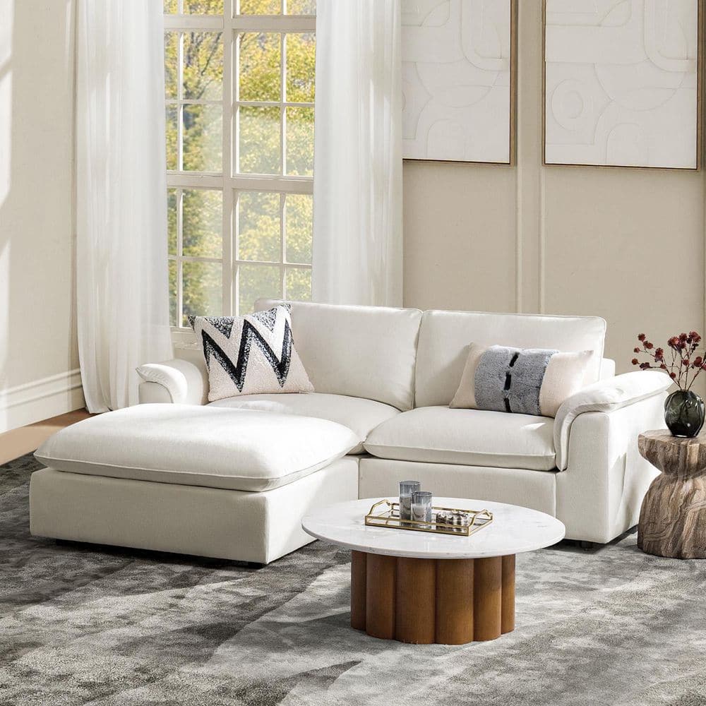 JAYDEN CREATION Vigil 88 in. Oversized 5-Piece Polyester Sectional