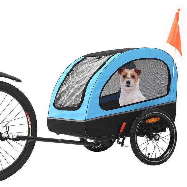 Blue Dog Trailer Dog Buggy Bicycle Trailer Medium Foldable for Small and Medium Dogs