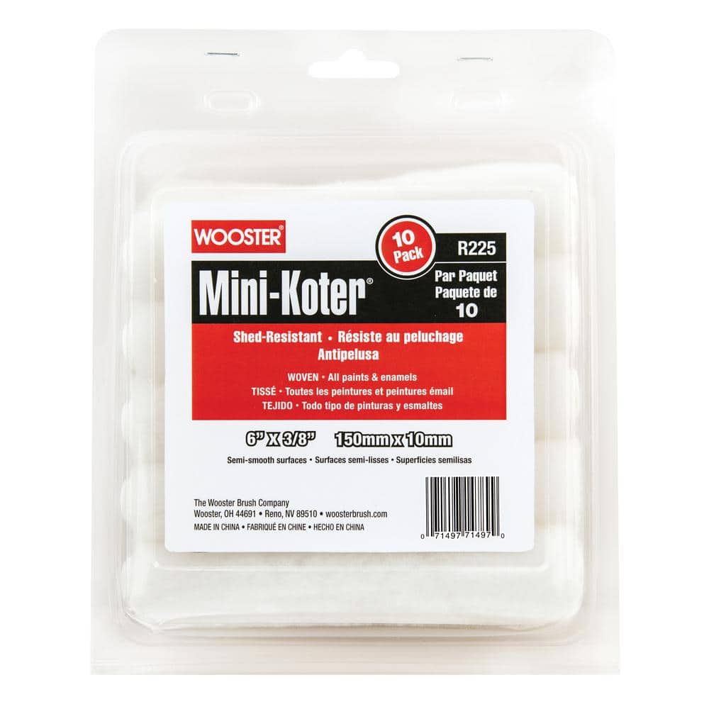 Wooster 6 in. x 3/8 in. Mini-Koter Woven Roller Cover (10-Pack)
