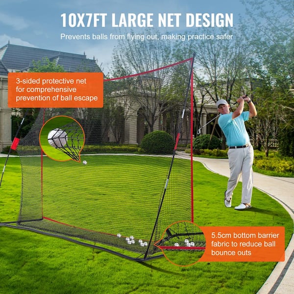 10x7ft Golf Practice Net with Turf, Golf shops Training Net with Hitting Mat