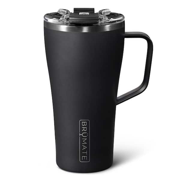 Adrinfly 22 oz. Matte Black Stainless Steel 100% Leak Proof Insulated Coffee Travel Mug Double Walled with Handle and Lid