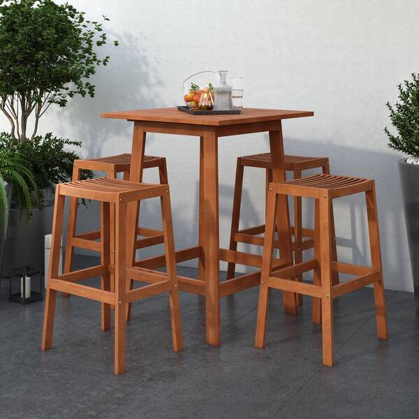 CorLiving Miramar Natural Wood Outdoor Side Table 