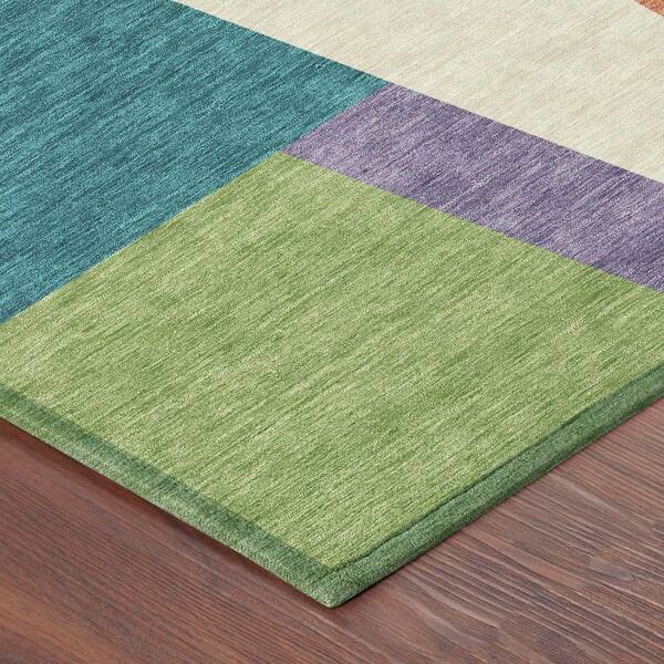 Chantille Machine Washable Indoor/Outdoor Abstract ACN2446 Teal 10 ft. x 14 ft. Area Rug
