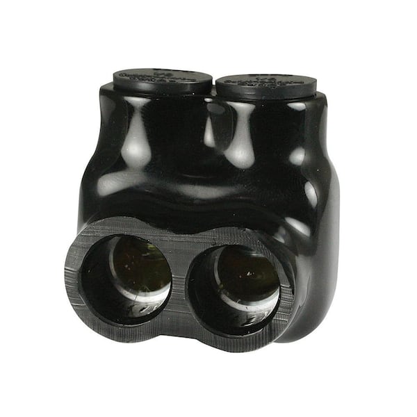 1/0-14 AWG Multi Tap Connector Insulated Single Side Entry 2 Ports, Black