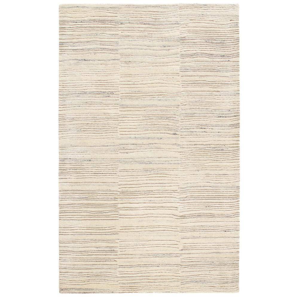 DASH & ALBERT Avery Hand Tufted Wool Oatmeal 6 ft. x 9 ft. Indoor Area ...
