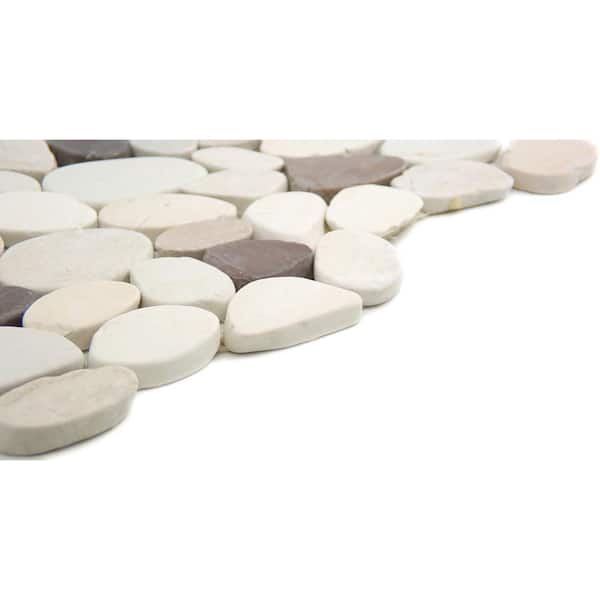 Emser Flat Venetian Pebble 11-Pack Medici Blend Natural Stone Border Tile (12-in x 12-in)