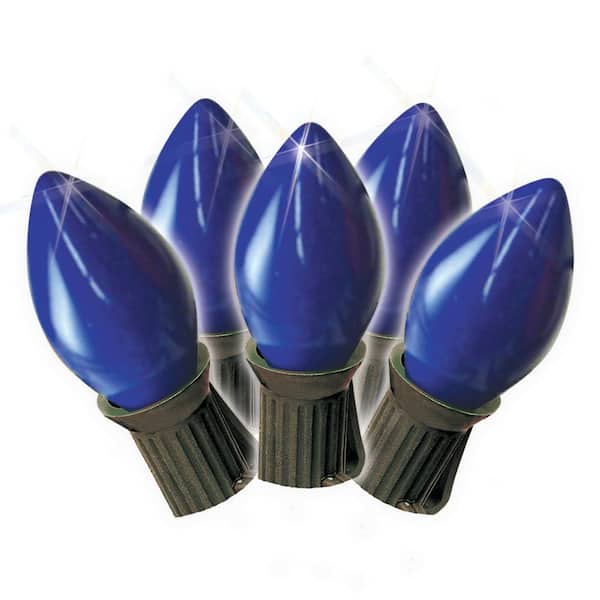 25-Light Ceramic Blue C7 Old Fashioned Light Set