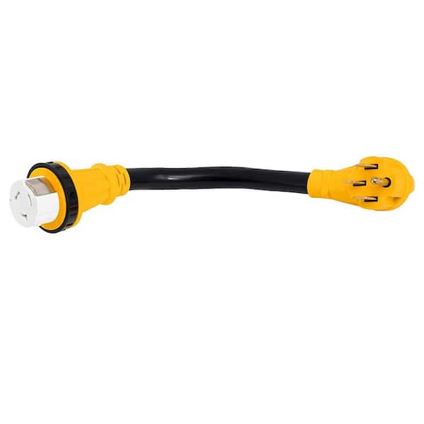 50 ft. 14/3 AWG 125 Volt 50 Amp STW Velcro RV Extension Cord with Twist-Lock Connector and Grip Handle, ETL