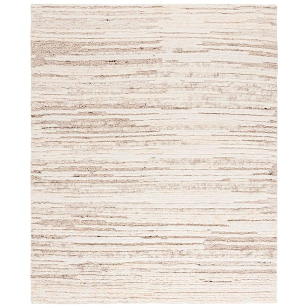 Tribeca 8 ft. x 10 ft. Beige/Brown Striped Distressed Area Rug