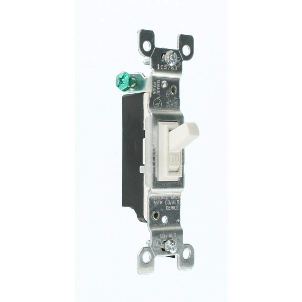 Leviton 15 Amp White Single Pole AC Quiet Toggle Switch